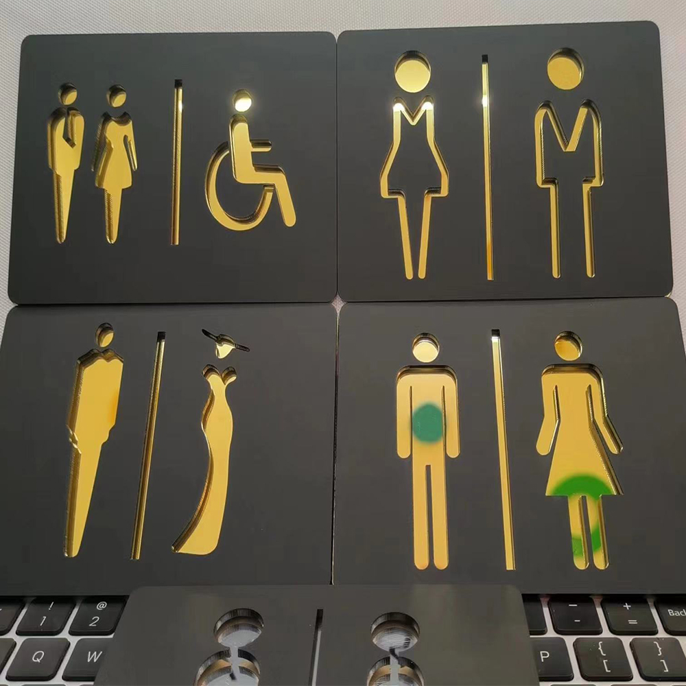 Home Bathroom Door Signs - 3Dゴールドタオルラックラベル,ウォールステッカー,家の装飾,バスルーム,トイレの芸術,ホテル,ドア用の装飾