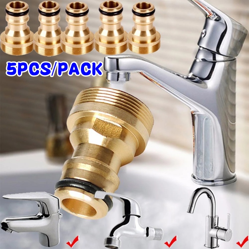 Basin Mixer Tap - ユニバーサル真ちゅう製タップキッチンアダプター,蛇口コネクター,ハンドホースアダプター,フィッティング,ガーデン灌漑ツール,1個,5個