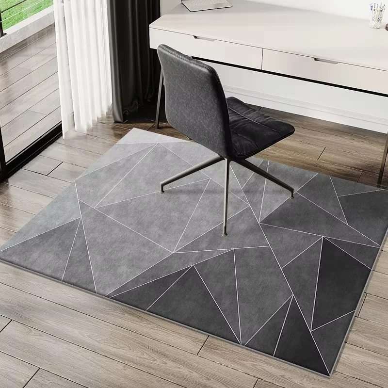 Home Bathroom Rugs - VIKAMA モダンな幾何学模様の椅子フロアマットオフィスコンピュータ回転椅子マット滑り止め耐摩耗性寝室カーペット家の装飾