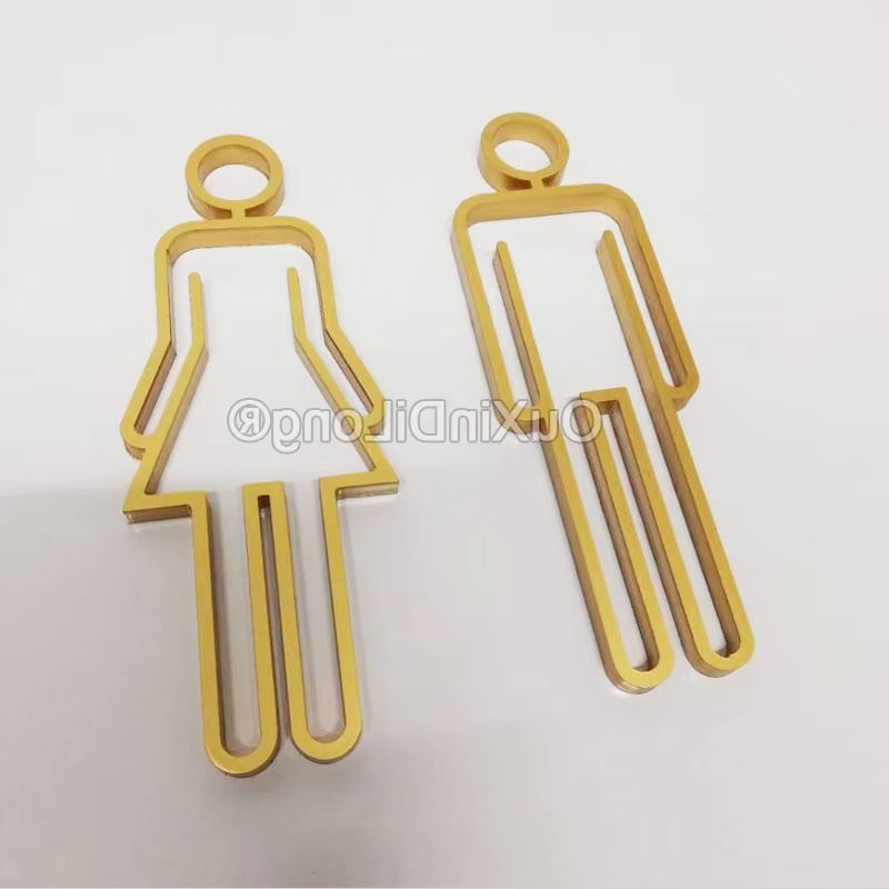 Home Bathroom Door Signs - 中空アクリルトイレシンボル背面粘着浴室トイレロッカールーム男性と女性のドアサインホテル、オフィス、自宅、レストラン用