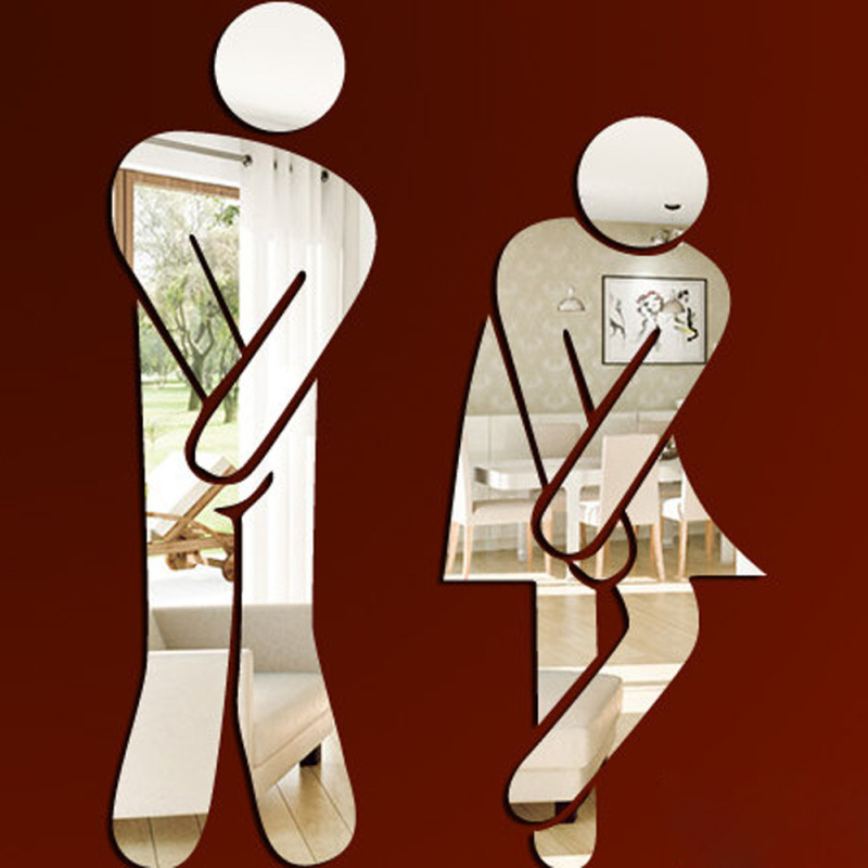 Home Bathroom Door Signs - 男性と女性のためのステンレス鋼のドアの看板,壁の装飾用品,トイレ,ホテル,1個