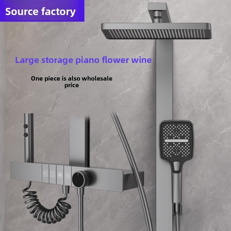 Home Bathroom Set - デジタルシャワーヘッドセット 圧力アップ 家庭用浴室 温冷水シャワーヘッドセット 家庭用浴室コレクション 冷温シャワー