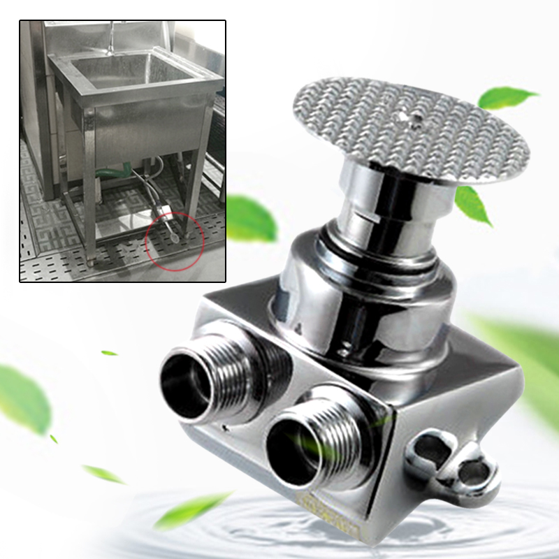 Basin Mixer Tap - 銅製フットペダルバルブ,フットペダル制御スイッチ,タップバルブ,冷水シンク,病院および学校用,1個