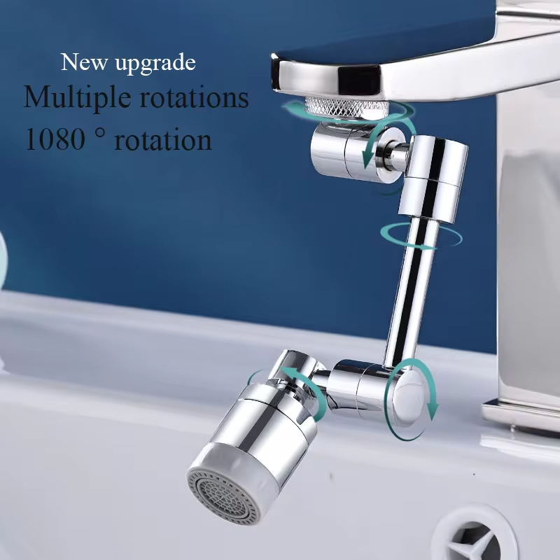 Basin Mixer Tap - ユニバーサル1080 ° 回転可能な調節可能な蛇口機械式延長アームシングル/デュアル水流浴室洗面台キッチンタップアクセサリー