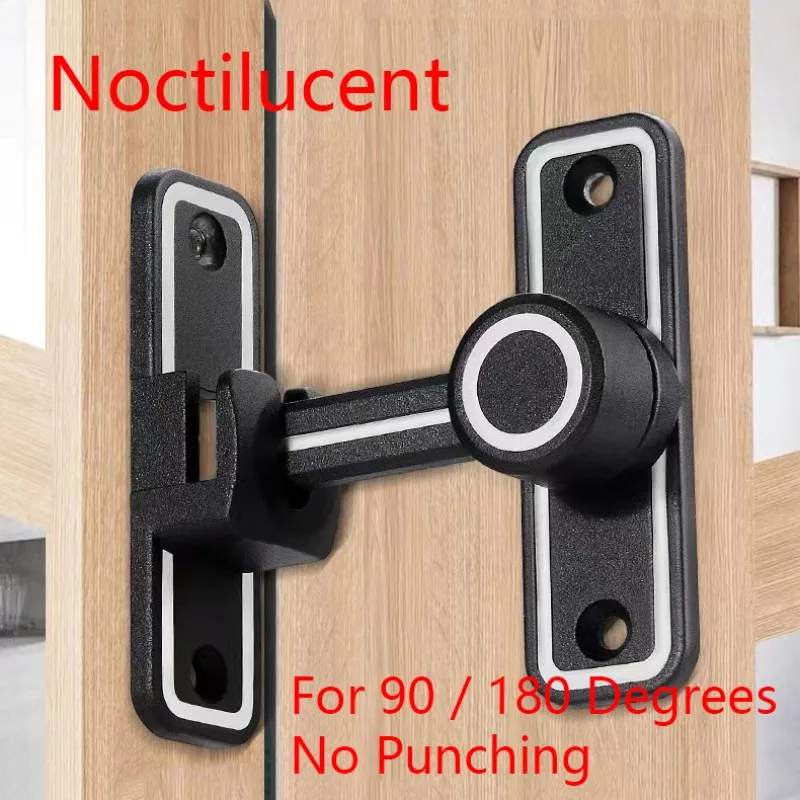 Home Hardware Bathroom Accessories - 照明納屋ドアラッチロック、スライドロック、90度直角、バスルームドアボルト、家庭用ハードウェアアクセサリー、黒