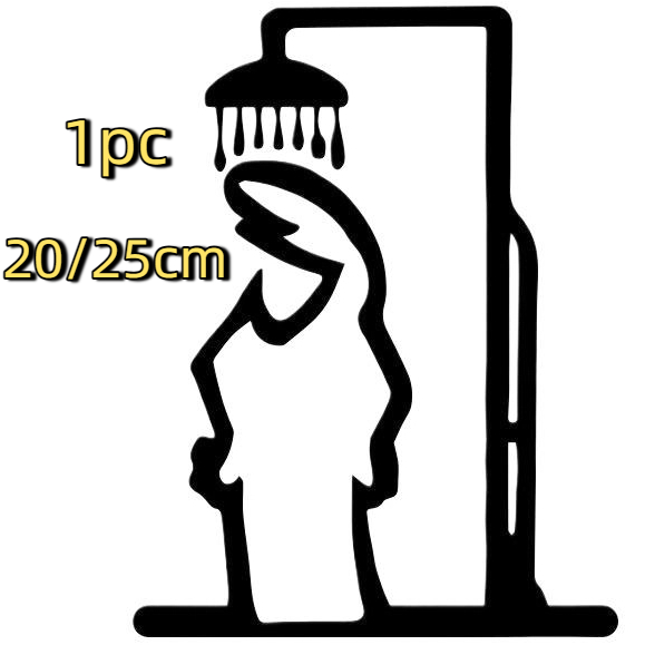 Home Bathroom Door Signs - 黒いシャワーフィギュア壁飾りミニマリストラインメタルバスルームサイン素朴なドアサイン面白いドアトッパーホームデコレーション