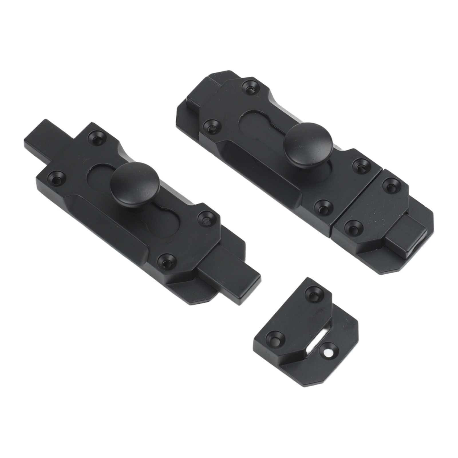 Home Hardware Bathroom Accessories - 2 個ガレージキャビネットスライドボルトロック黒セキュリティラッチドアボルト家庭用キッチンバスルームハードウェアアクセサリー