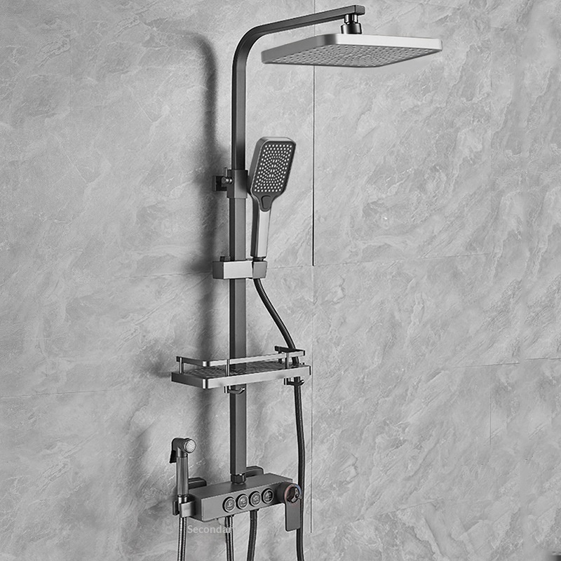 Home Bathroom Set - ステンレス鋼シャワーセット抗カルク自己洗浄レインシャワーヘッド高圧バスホームバスルームバルブシャワーヘッドセット