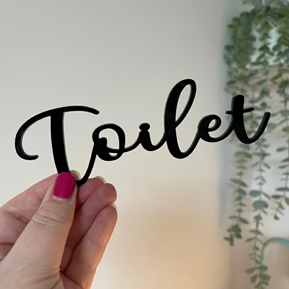 Home Bathroom Door Signs - CIFBUY モダンなプラスチック文字看板 方向指示ドアプレート 不規則なフレームレスバスルームトイレホームエントリーデコレーション