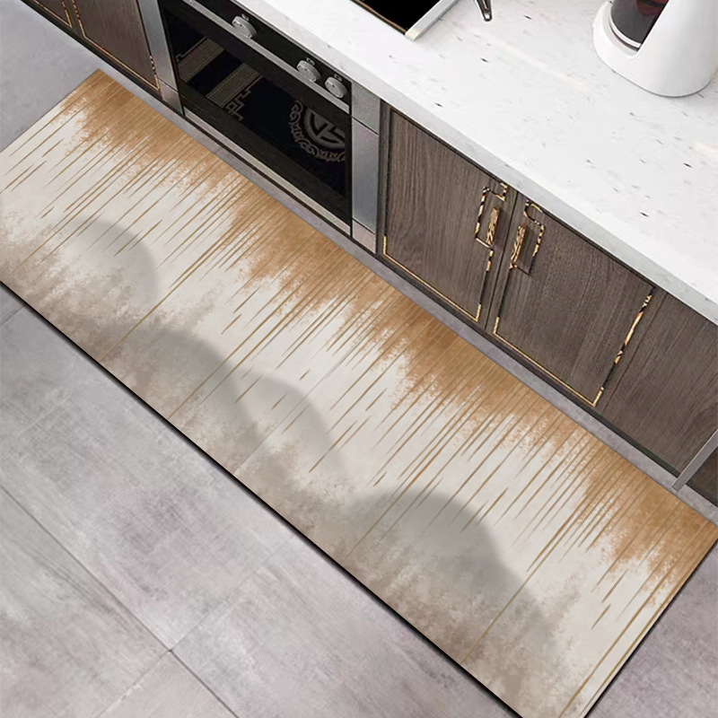 Home Made Bathroom Vanity - VIKAMA クリスタルベルベットラグ モダンでシンプル、吸水性、お手入れ簡単、キッチンとバスルームの洗面台ドアマット、家の装飾