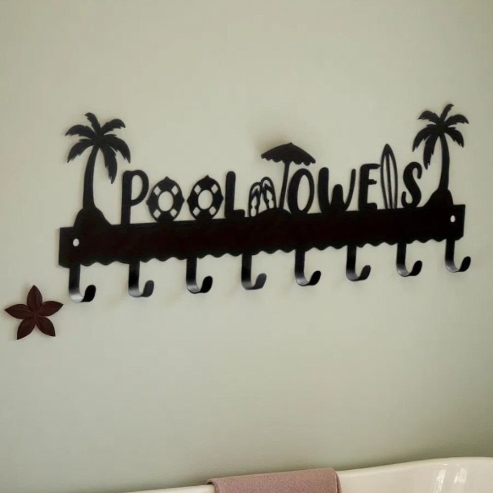 多機能金属製壁掛けフックキーラック鉄製バスルームタオルフック - Home Bathroom Door Signs のレビューと価格