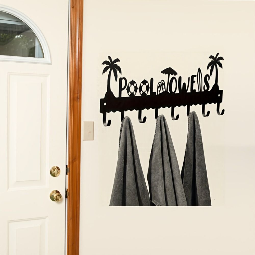 多機能金属製壁掛けフックキーラック鉄製バスルームタオルフック - Home Bathroom Door Signs のレビューと価格