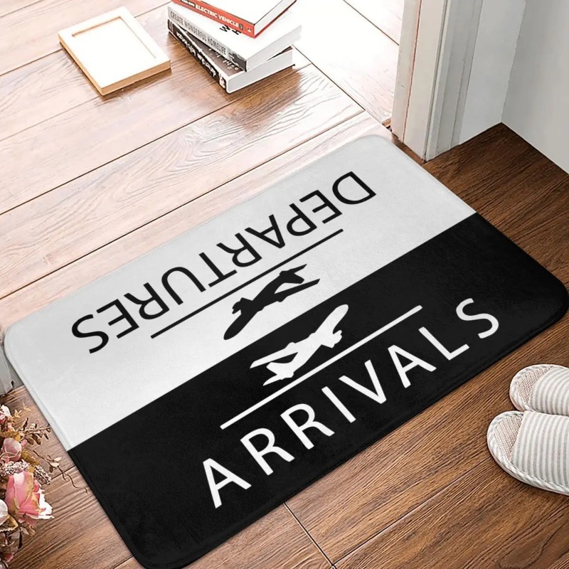 空港到着出発ドアマット面白い航空関連ホームデコレーションラグ - Home Bathroom Door Signs のレビューと価格