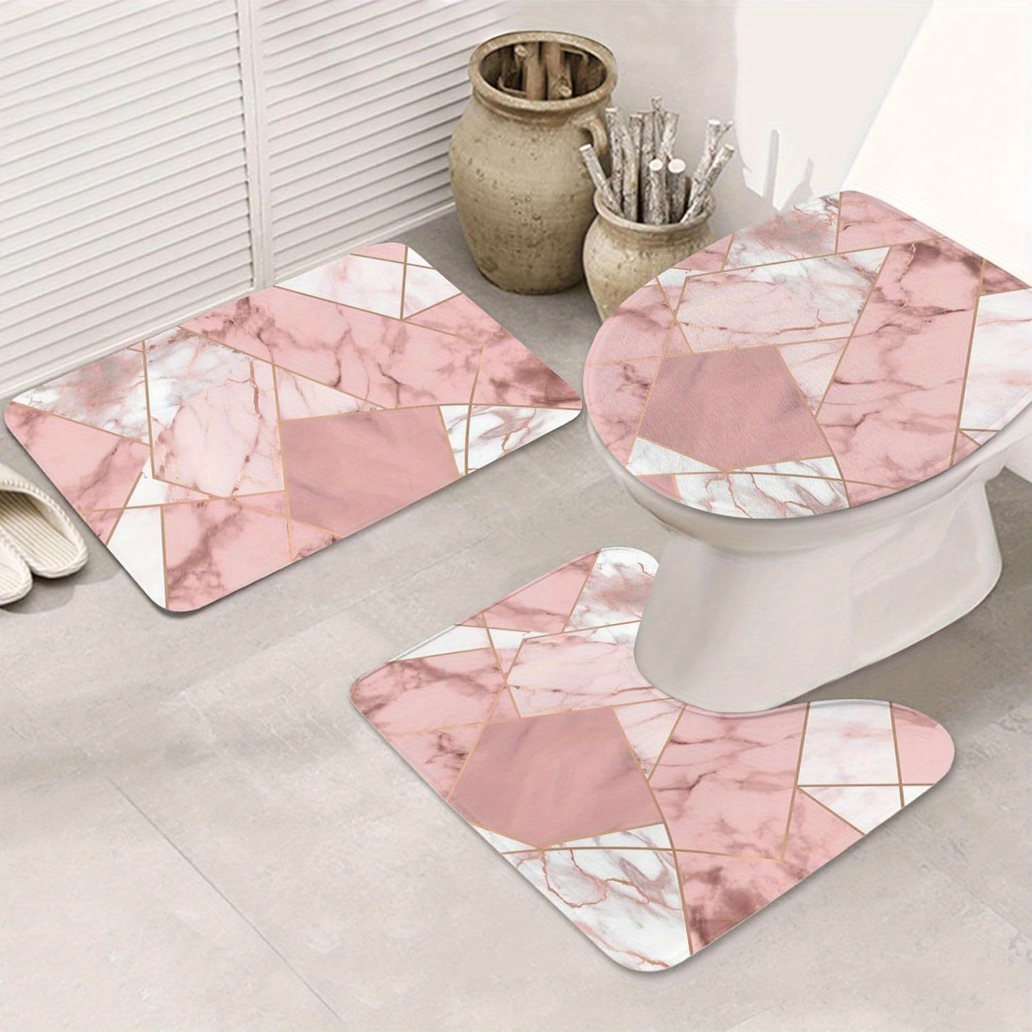高級大理石バスマットセット、ラグ、スリッパ、マット付き、家の - Home Made Bathroom Vanity のレビューと価格