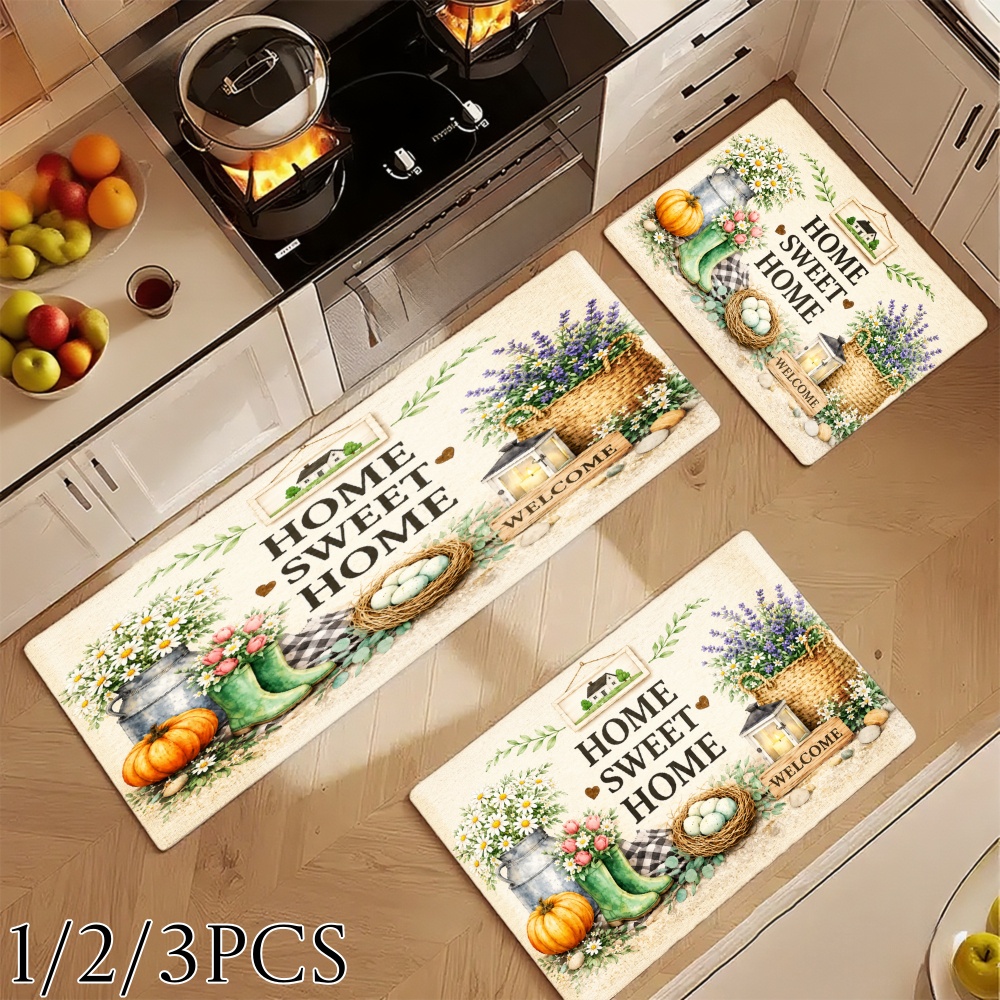3PCキッチンラグ、玄関、キッチン、バスルーム用の家の装飾、 - Home Bathroom Scene のレビューと価格