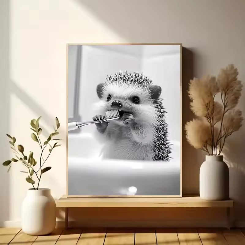 動物浴室トイレットペーパーキャンバス絵画ポスターカワウソハリ - Home Bathroom Wallpaper のレビューと価格