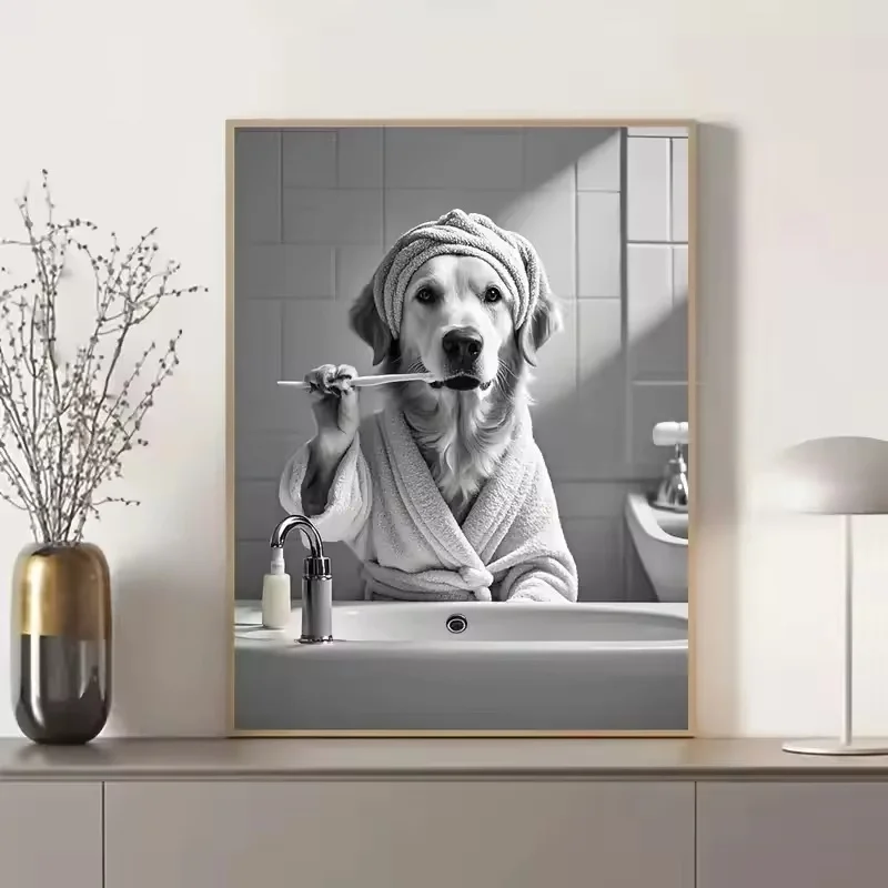 動物浴室トイレットペーパーキャンバス絵画ポスターカワウソハリ - Home Bathroom Wallpaper のレビューと価格