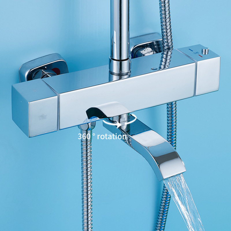 電気メッキステンレス製サーモスタットシャワーセット ワンボタ - Home Bathroom Set のレビューと価格