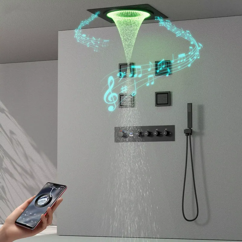 スマートLEDシャワーセット 浴室音楽内蔵レインフォールシス - Home Bathroom Set のレビューと価格