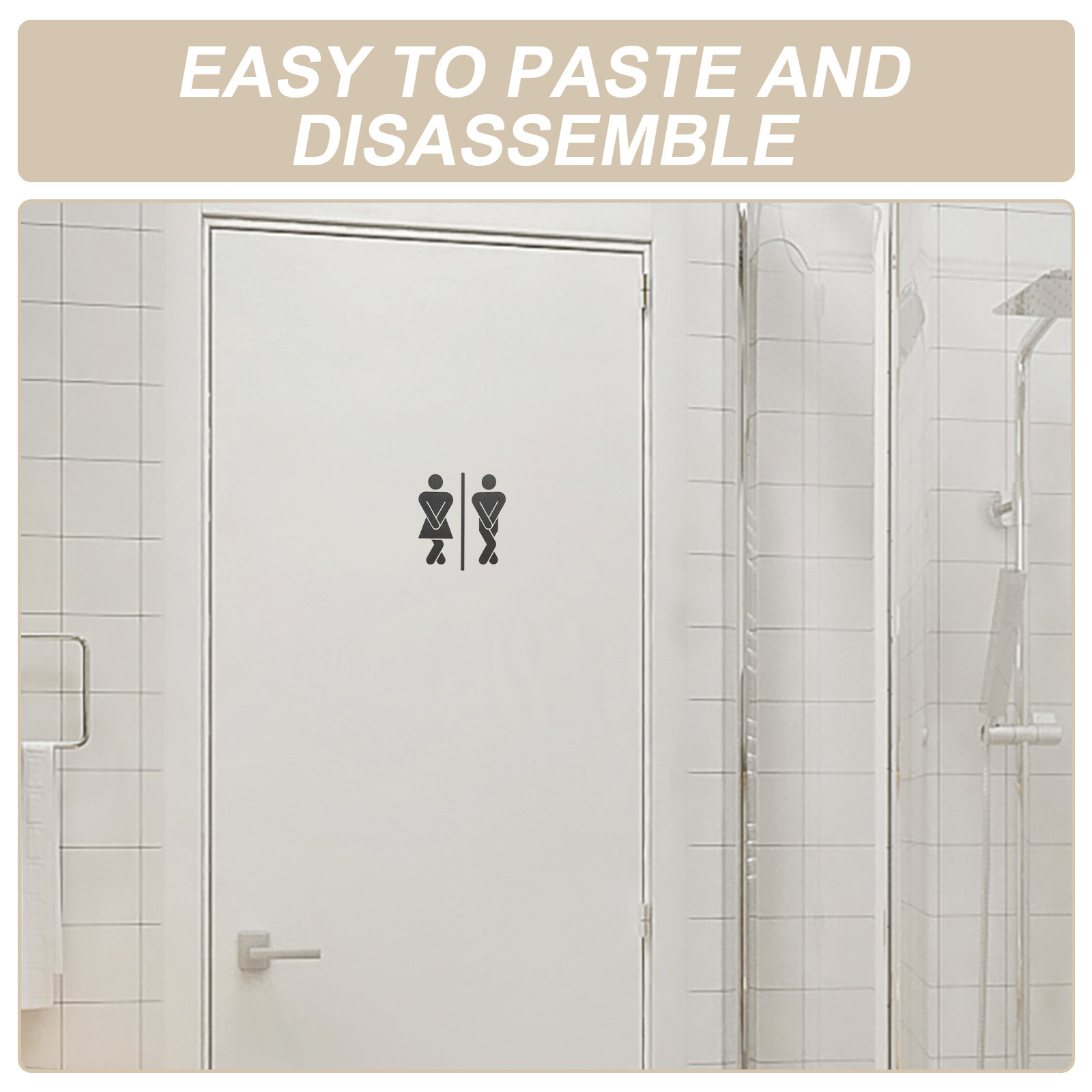 トイレドアステッカー2枚セット 男女兼用 トイレサイン 男女 - Home Bathroom Door Signs のレビューと価格