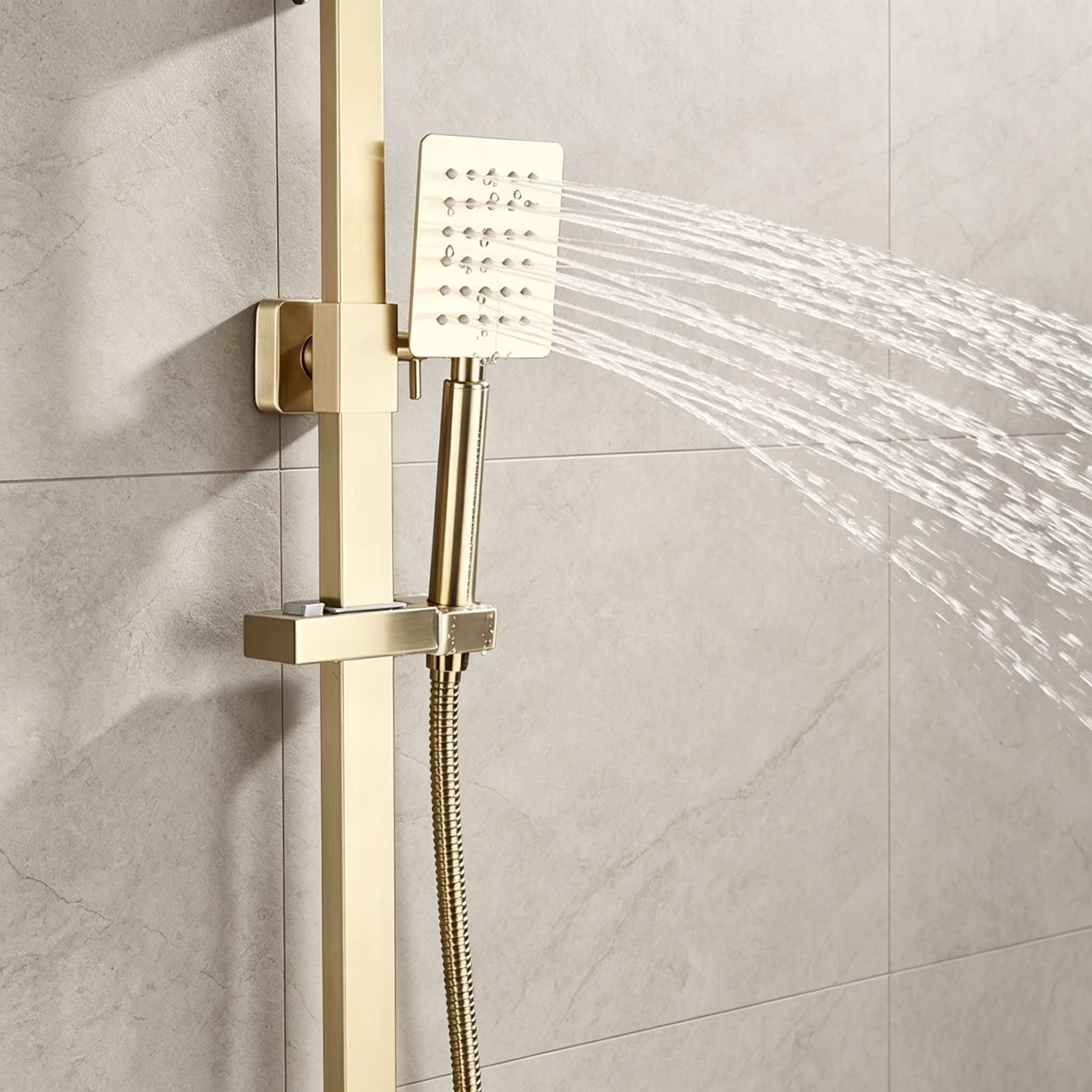 ゴールドシャワーセット ステンレス製 加圧式 家庭用 飛沫防 - Home Bathroom Set のレビューと価格