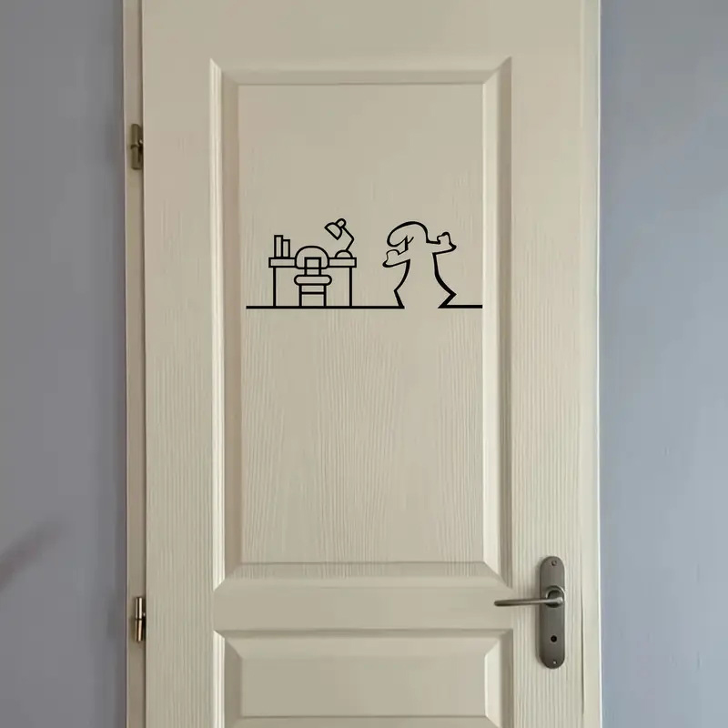 1pc La Linea ミニマリストラインアートステッカー - Home Bathroom Door Signs のレビューと価格