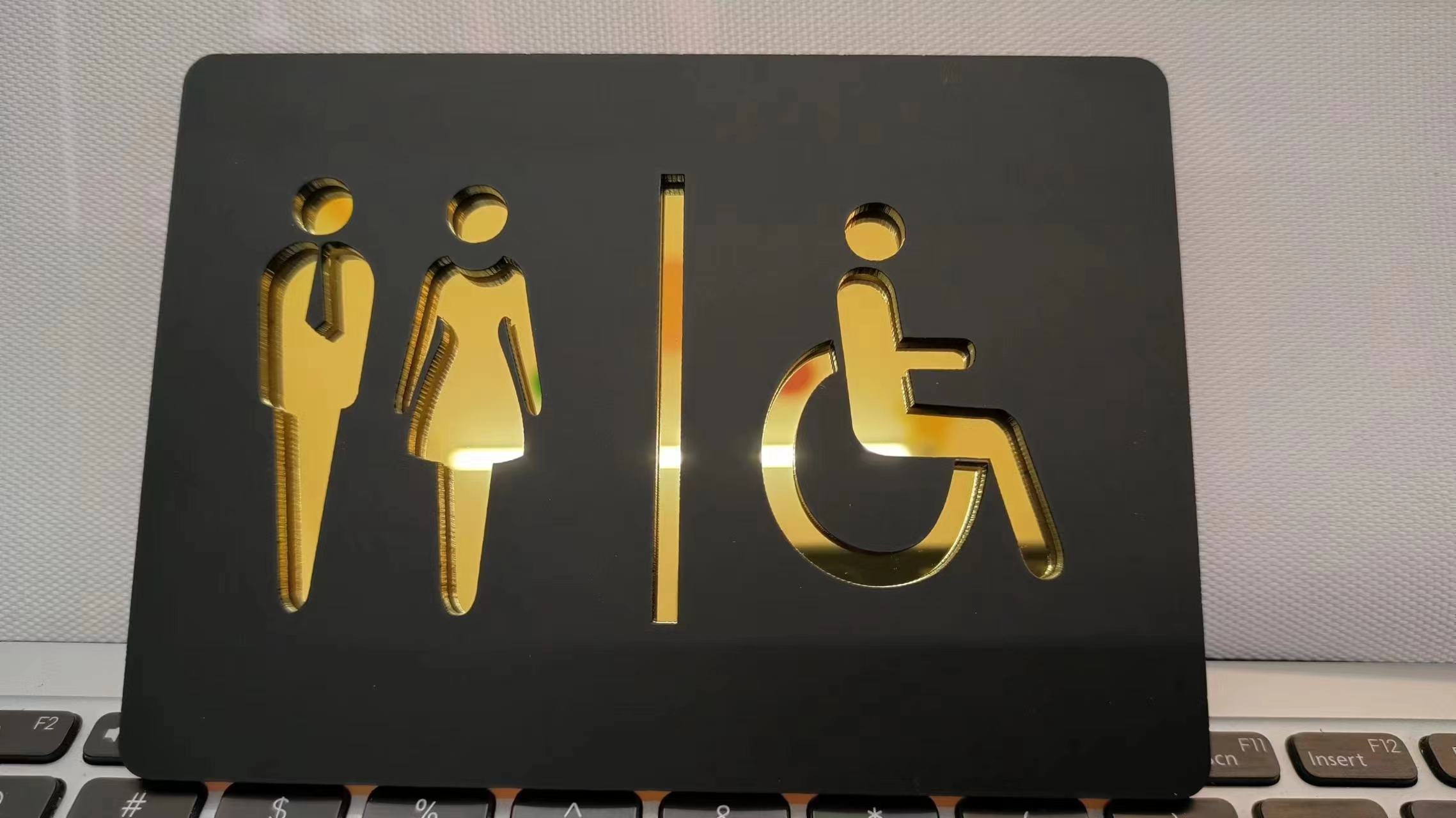 3Dゴールドタオルラックラベル,ウォールステッカー,家の装飾 - Home Bathroom Door Signs のレビューと価格