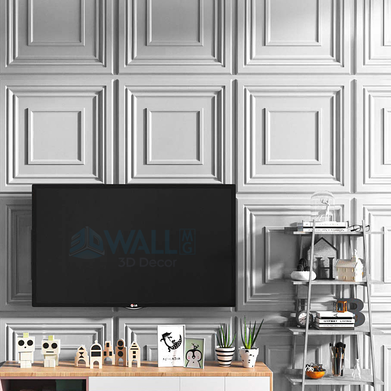 家の改修のための3D効果のある幾何学的な壁パネル,粘着性の壁 - Home Bathroom Wallpaper のレビューと価格