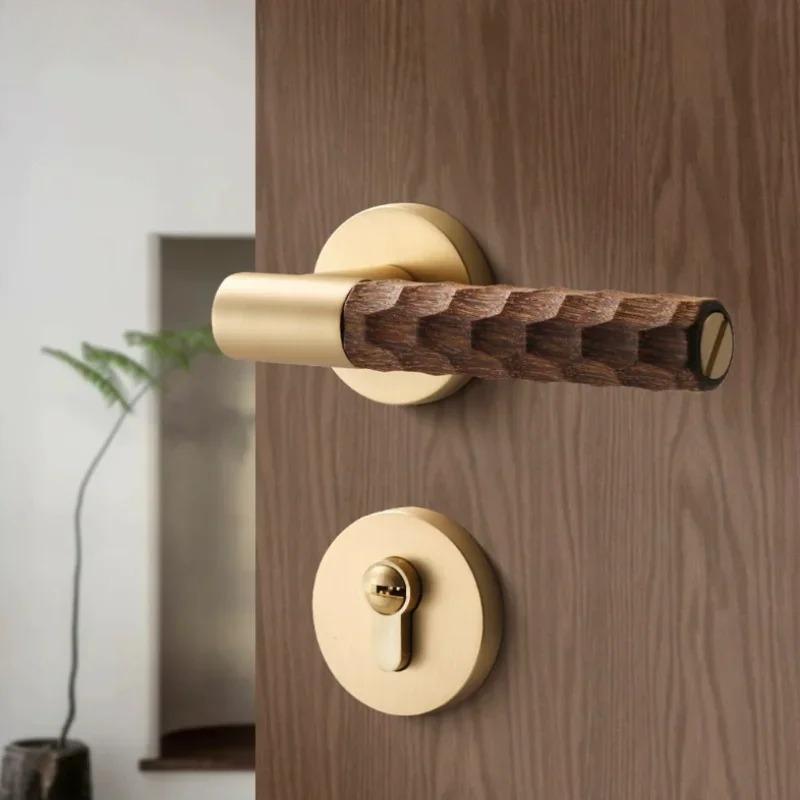 木製ドアハンドル亜鉛サイレントロック屋内寝室ドアロック分割ロ - Home Hardware Bathroom Accessories のレビューと価格