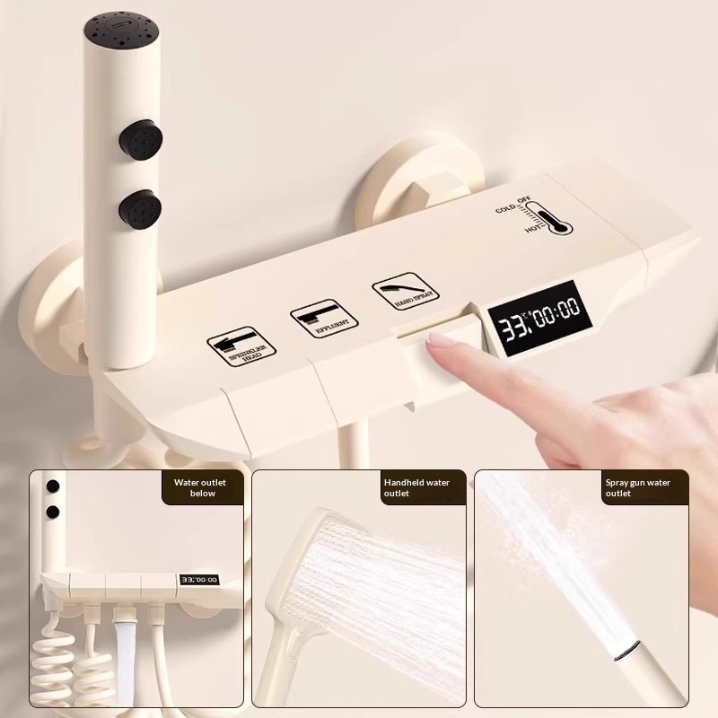 クリーミーで使いやすいトップレスシャワーセット、全銅製サーモ - Home Bathroom Set のレビューと価格