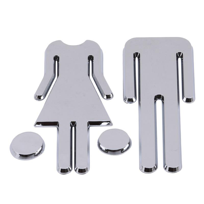 3Dアクリルミラー,トイレドア,バスルーム,wc,ブラック, - Home Bathroom Door Signs のレビューと価格