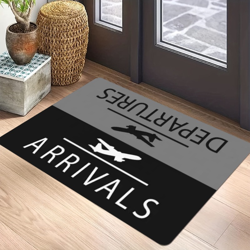 航空テーマカーペットマット - 空港標識飛行機アイコン出発到 - Home Bathroom Door Signs のレビューと価格