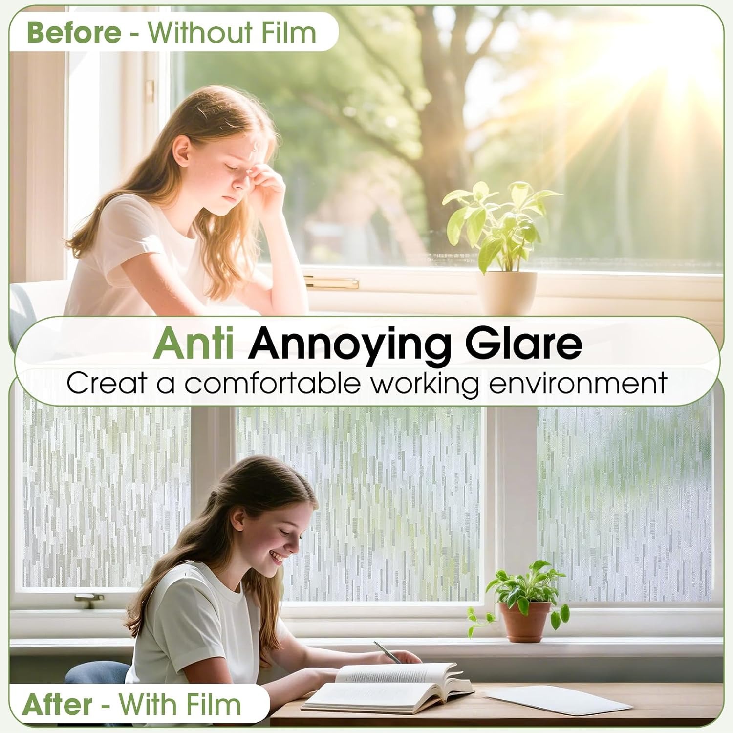 フロストモザイクプライバシーウィンドウフィルム、非粘着性ガラ - Home Bathroom Window Tint のレビューと価格