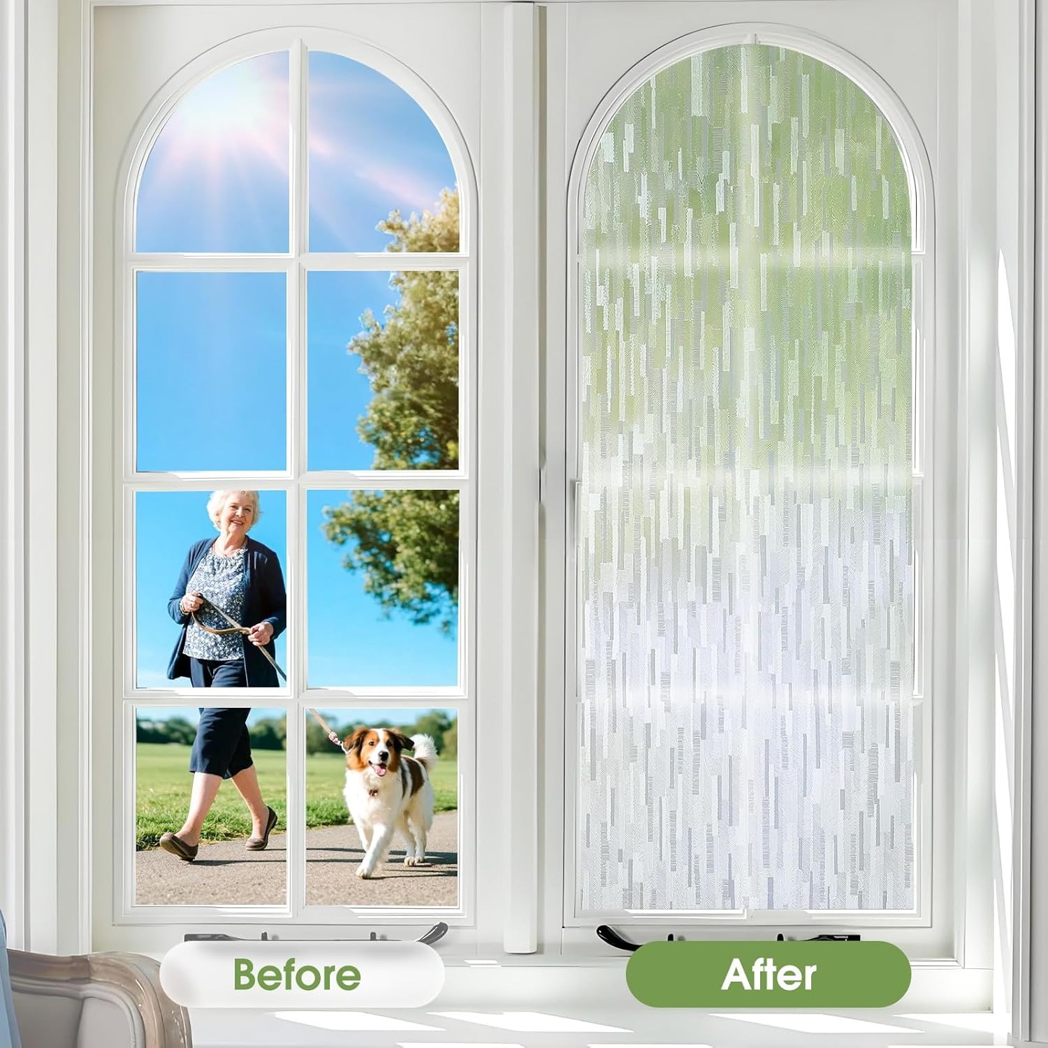 フロストモザイクプライバシーウィンドウフィルム、非粘着性ガラ - Home Bathroom Window Tint のレビューと価格