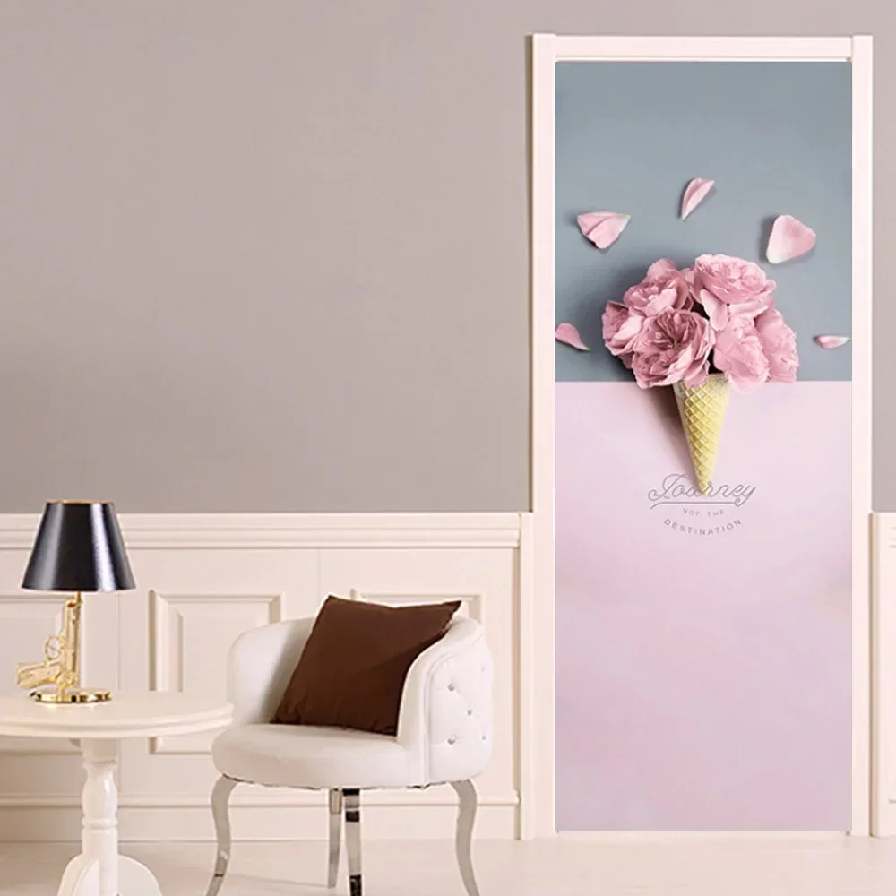 自己粘着性のPVC壁紙,家の装飾,ピンクのドア,バスルーム, - Home Bathroom Wallpaper のレビューと価格