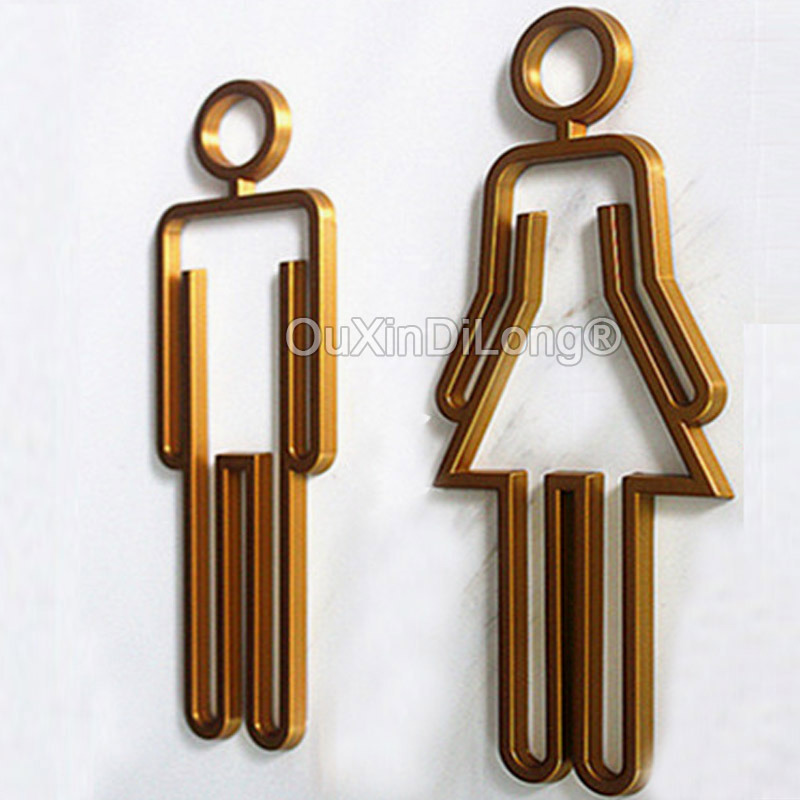 中空アクリルトイレシンボル背面粘着浴室トイレロッカールーム男 - Home Bathroom Door Signs のレビューと価格