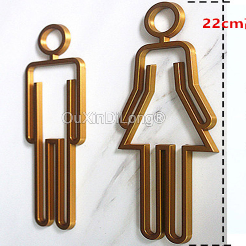 中空アクリルトイレシンボル背面粘着浴室トイレロッカールーム男 - Home Bathroom Door Signs のレビューと価格