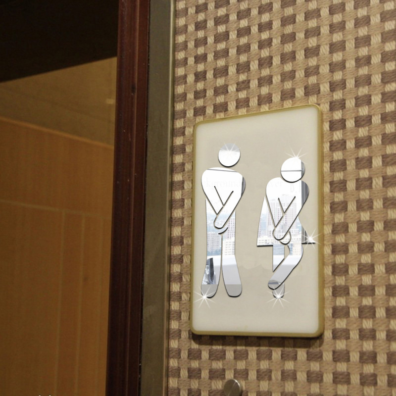 男性と女性のためのステンレス鋼のドアの看板,壁の装飾用品,ト - Home Bathroom Door Signs のレビューと価格