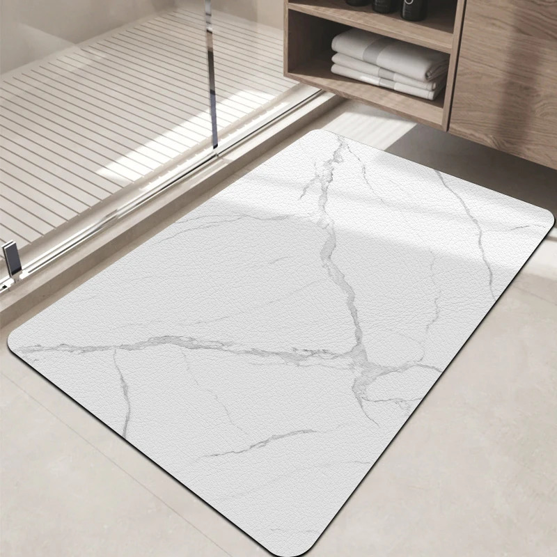 VIKAMA 高級水彩画大理石柄バスマット、滑り止めバスルー - Home Made Bathroom Vanity のレビューと価格