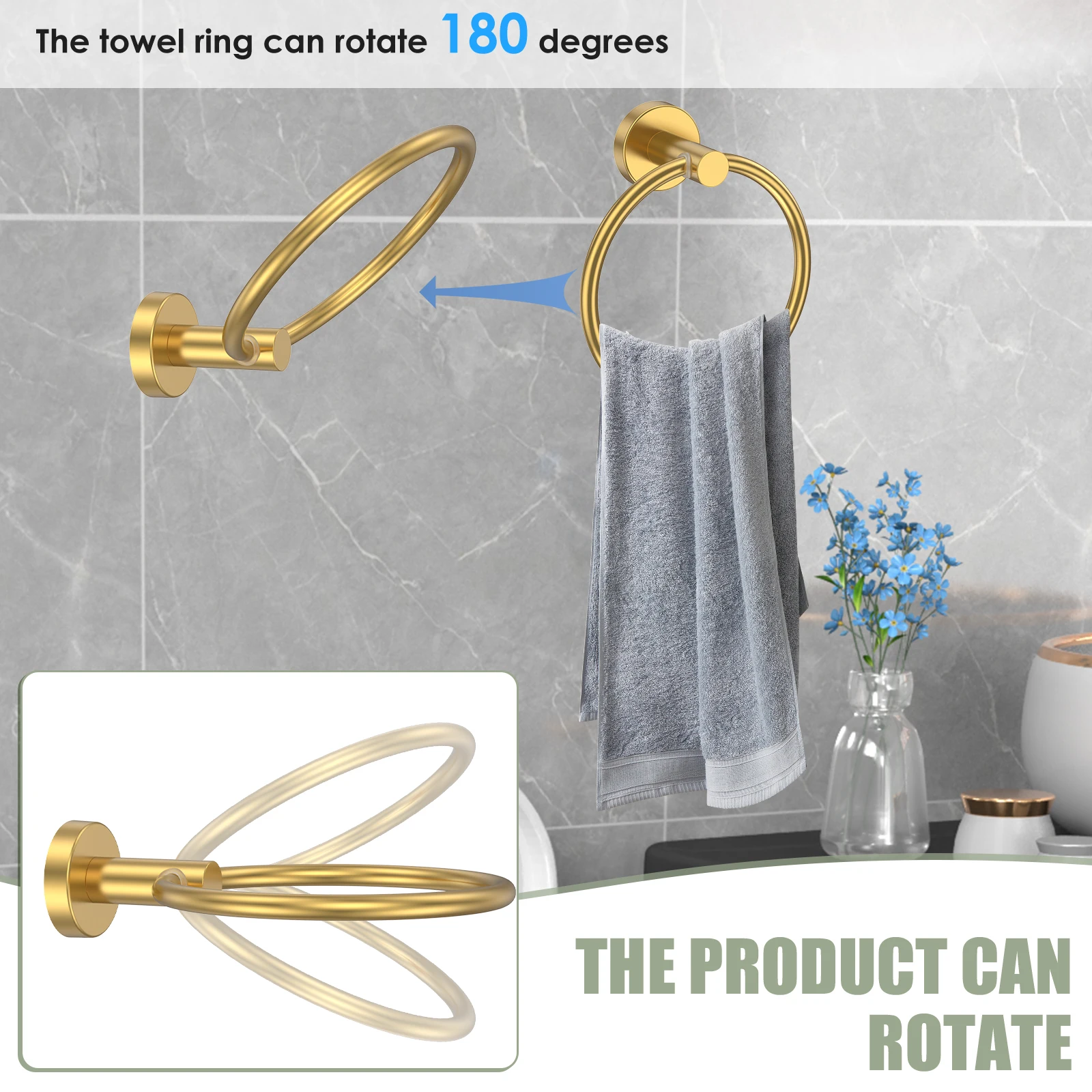 2個入りトイレットペーパーホルダーとタオルリングセットステン - Home Hardware Bathroom Accessories のレビューと価格