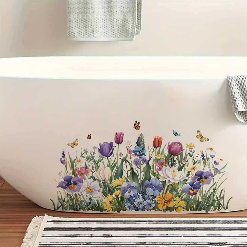 チューリップ蝶ウィンドウステッカー家の装飾デカールドア窓キャ - Home Bathroom Tiles のレビューと価格