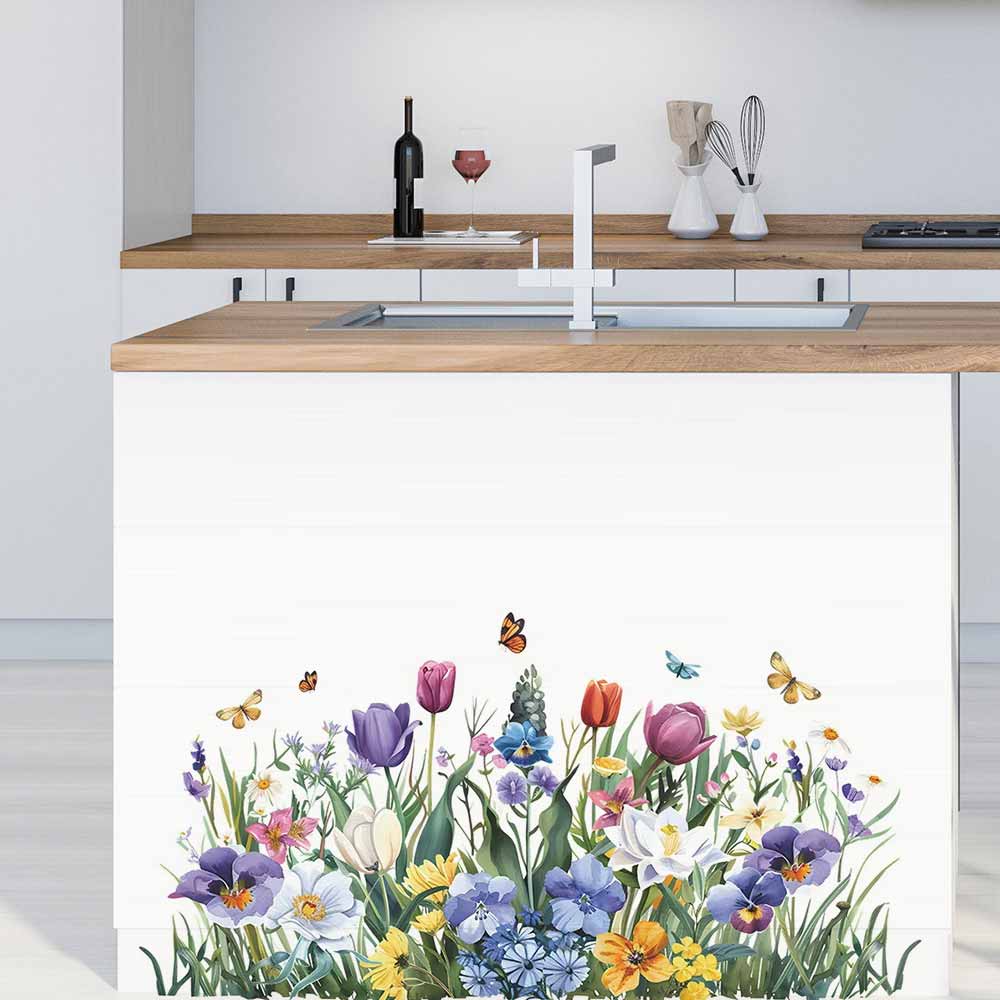 チューリップ蝶ウィンドウステッカー家の装飾デカールドア窓キャ - Home Bathroom Tiles のレビューと価格