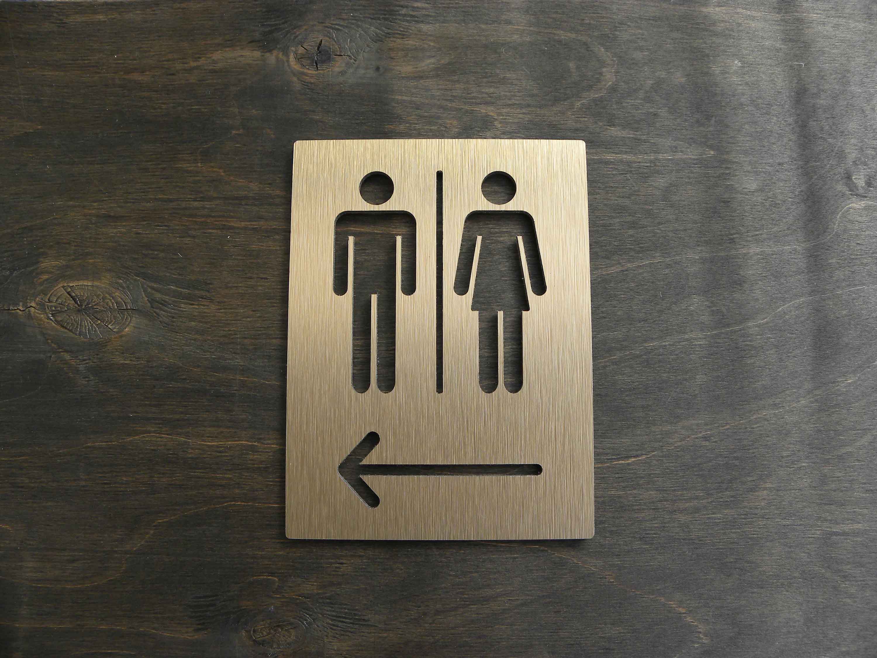 3Dドア用の金と黒のアルミニウム合金金属ステッカー,トイレの - Home Bathroom Door Signs のレビューと価格