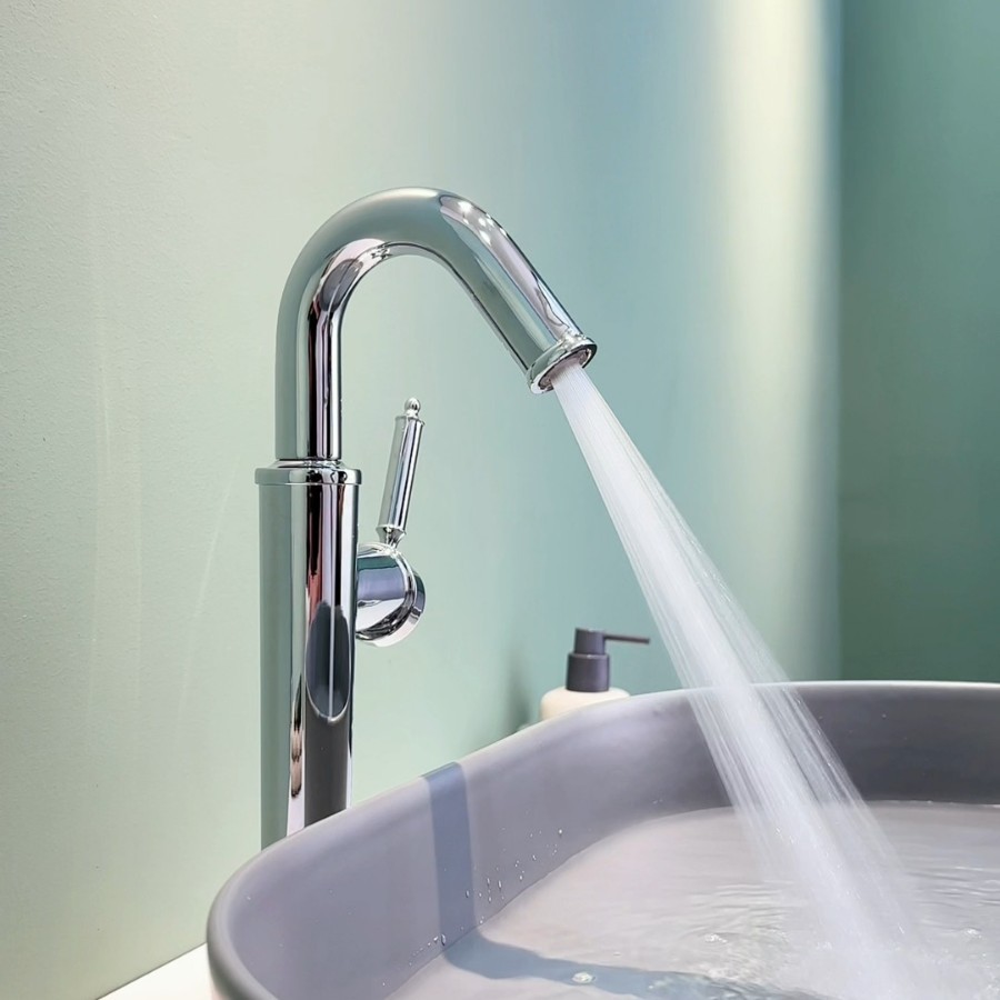カウンタートップ洗面器用背の高いステンレス製混合水栓 – 温 - Basin Mixer Tap のレビューと価格