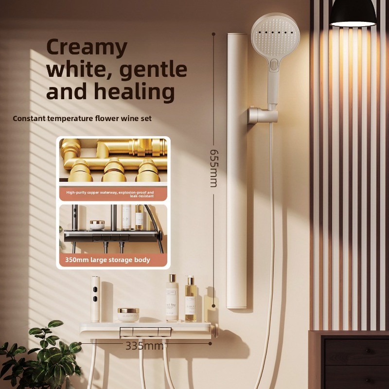 サーモスタットシャワーセット全銅製ホームバスルームキット高圧 - Home Bathroom Set のレビューと価格