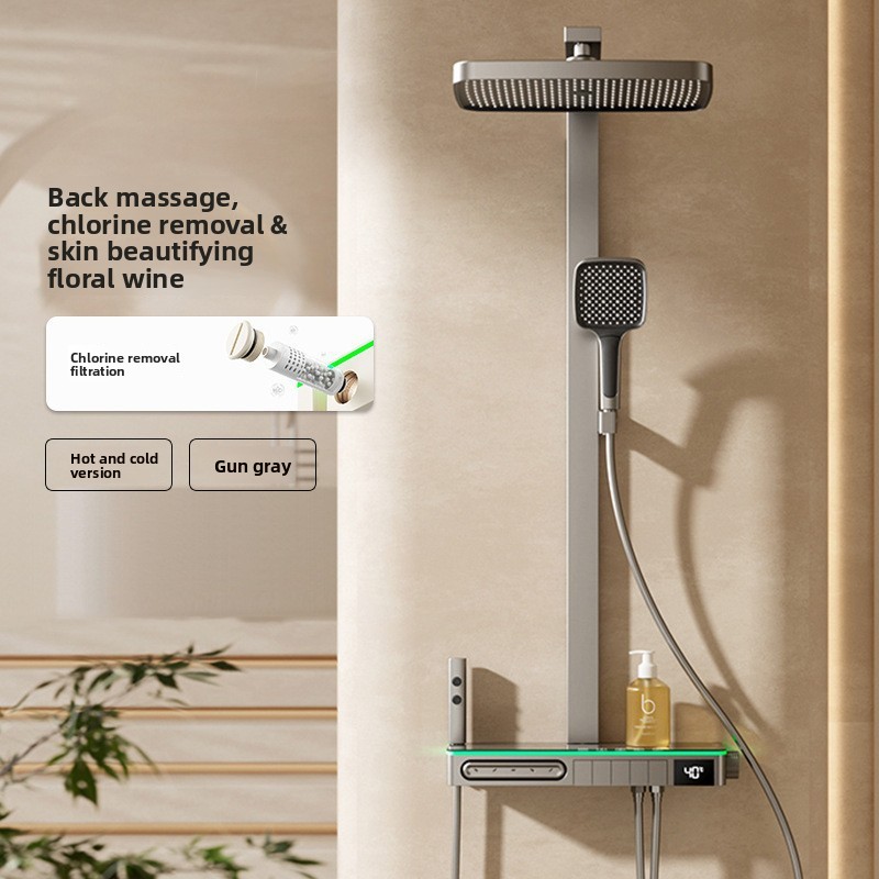 スマートデジタルディスプレイ脱塩素美肌効果のある全銅製シャワ - Home Bathroom Set のレビューと価格