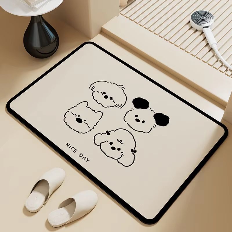 VIKAMA かわいい漫画風バスルームマット、滑り止め、吸水 - Home Made Bathroom Vanity のレビューと価格