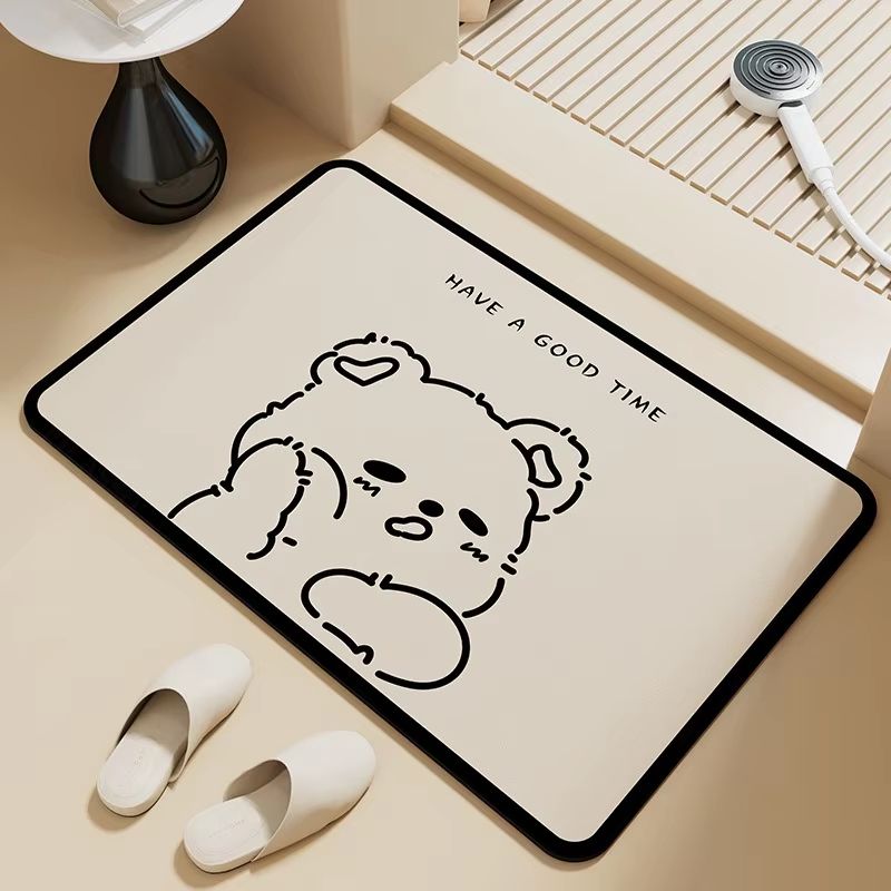 VIKAMA かわいい漫画風バスルームマット、滑り止め、吸水 - Home Made Bathroom Vanity のレビューと価格