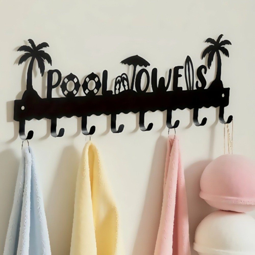 多機能金属壁掛けフックキーラック鉄製バスルームタオルフック装 - Home Bathroom Door Signs のレビューと価格