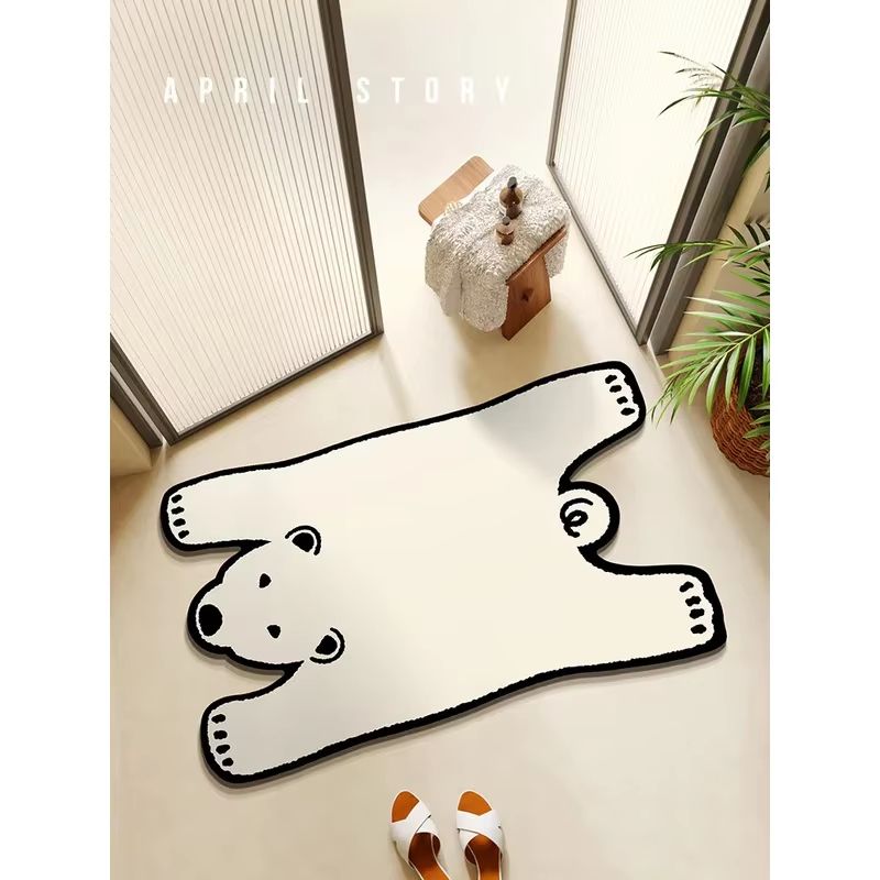 VIKAMA Ins ライトピンクヒョウバスマット漫画チータ - Home Made Bathroom Vanity のレビューと価格
